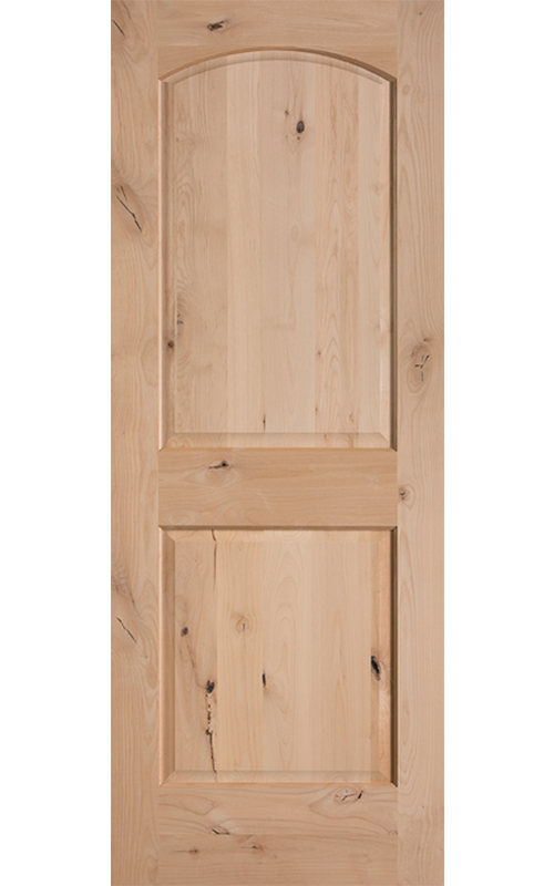 Knotty Alder 2-Panel Arch Top Interior