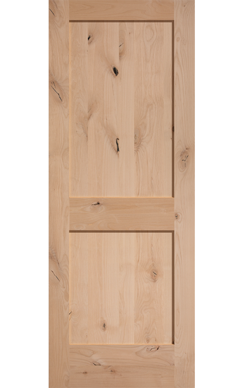Knotty Alder 2-Panel Shaker Interior