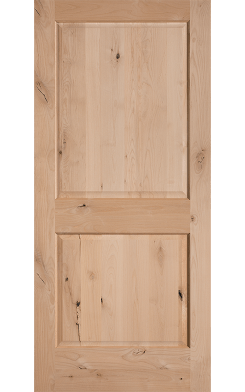 Knotty Alder 2-Panel Square Top Interior