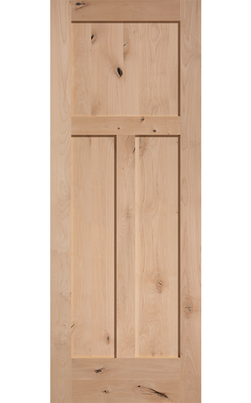 Knotty Alder 3-Panel Craftsman Shaker Interior