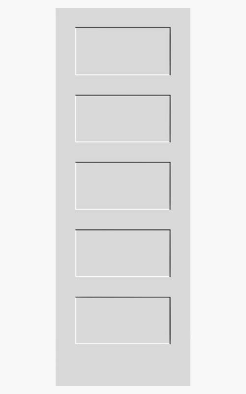 Primed Shaker 5-Panel Interior 1-3/8" Solid Core