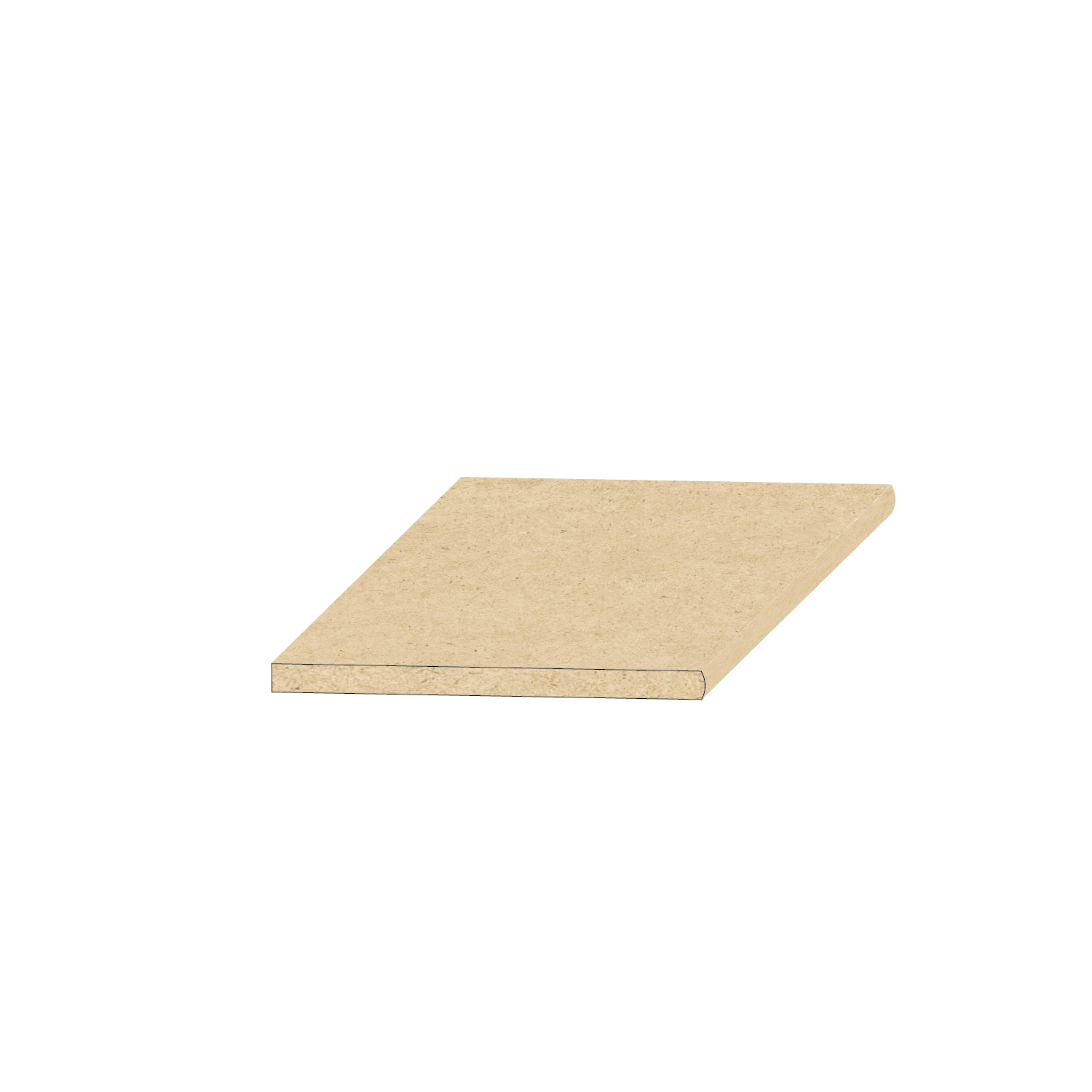 3/4" x 11-1/4" Bullnose Particle Board Shelving. Sold in 16' Lengths