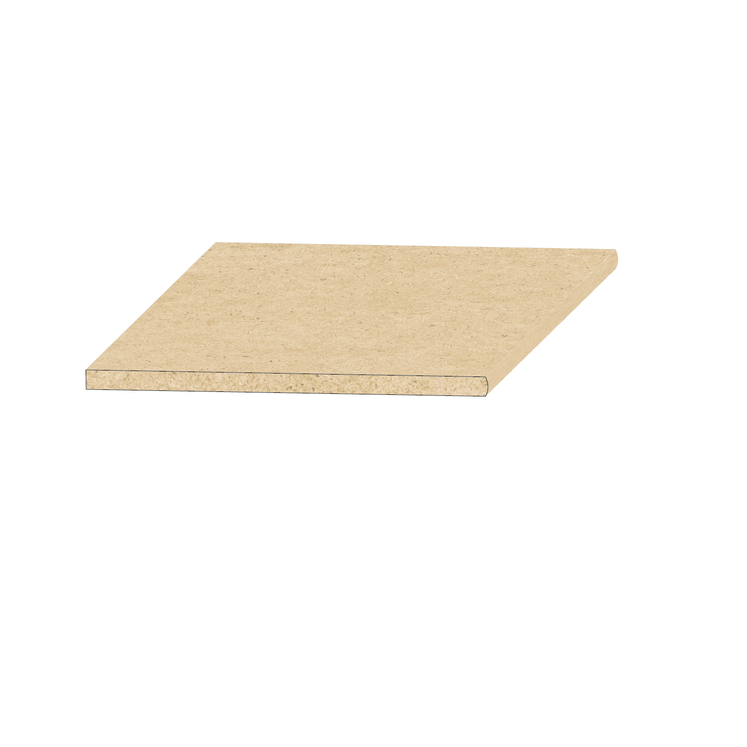 3/4" x 15-1/4" Bullnose Particle Board Shelving. Sold in 16' Lengths